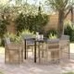 vidaXL Ensemble de jardin 5 pièces avec coussins beiges en rotin synthétique