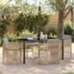 vidaXL Ensemble de jardin 5 pièces avec coussins beige en poly rotin
