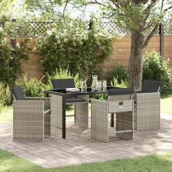 vidaXL Ensemble de salle à manger pour jardin 5 pcs Gris clair