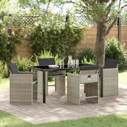 vidaXL Ensemble de salle à manger pour jardin 5 pcs Gris clair
