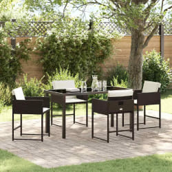 vidaXL Ensemble de salle à manger pour jardin 5 pcs Marron polyrotin