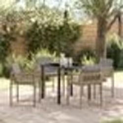 vidaXL Ensemble de salle à manger de jardin avec coussins - 5 pièces en poly rotin beige