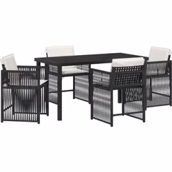Cet ensemble de salle à manger de jardin allie style et praticité, parfait pour les repas en extérieur et les moments de déte ...