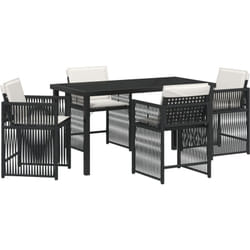 Vidaxl - Set de Salle à Manger de Jardin 5 Pièces avec Coussins Noir en Poly Rattan