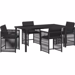 Ce set de salle à manger de jardin est un joli mélange de style et de praticité, parfait pour prendre un repas dehors ou se d ...