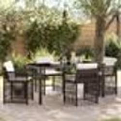 vidaXL Ensemble de jardin de 5 pièces avec coussins marron en poly rotin