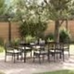 vidaXL Ensemble de jardin de 7 pièces avec coussins en poly rotin noir