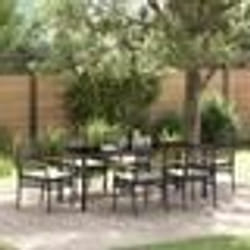 vidaXL Ensemble de jardin de 7 pièces avec coussins en poly rotin noir