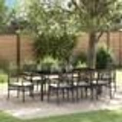 vidaXL Ensemble de salle à manger de jardin 9 pièces avec coussins - Polyrotin noir