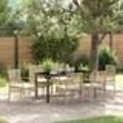 vidaXL Ensemble de jardin 7 pièces avec coussins beige en rattan synthétique