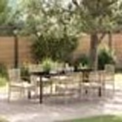 vidaXL Ensemble de salle à manger de jardin 7 pièces avec coussins Beige Poly Rattan