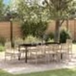 vidaXL Ensemble de salle à manger de jardin 9 pièces avec coussins en polyrotin beige