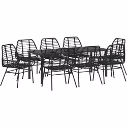 Ce set de chaises de jardin allie style et praticité. Parfait pour votre coin repas dehors ou votre balcon. En poly rotin, el ...
