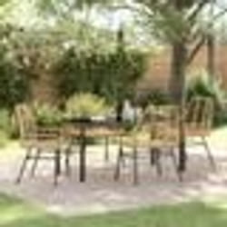 vidaXL Ensemble de jardin de 5 pièces en poly rotin marron