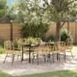 vidaXL Ensemble de jardin de 7 pièces en poly rattan marron