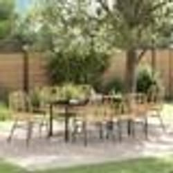 vidaXL Ensemble de jardin de 7 pièces en poly rattan marron