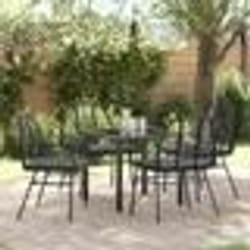 vidaXL Ensemble de salle à manger de jardin 5 pièces avec coussins en poly rotin noir