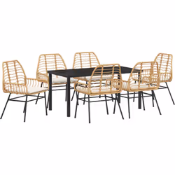 Cet ensemble de chaises de jardin mêle style et confort, parfait pour votre salle à manger dehors ou votre balcon. Fabriquées ...