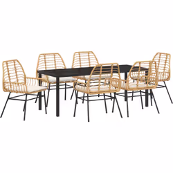 Cet ensemble de chaises de jardin combine style et confort, idéal pour embellir ta salle à manger extérieure ou ton espace ba ...