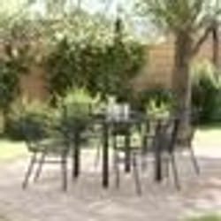 vidaXL Ensemble de salle à manger de jardin de 5 pièces en poly rotin noir