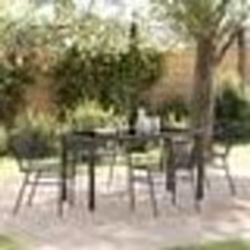 vidaXL Ensemble de salle à manger de jardin 5 pièces en poly rotin noir de