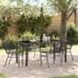 vidaXL Ensemble de salle à manger de jardin de 5 pièces noir en poly rattan
