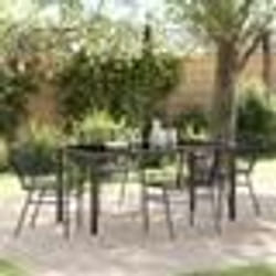 vidaXL Ensemble de salle à manger de jardin de 5 pièces noir en poly rattan