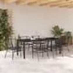 vidaXL Set de jardin 7 pièces en rotin synthétique noir