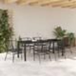 vidaXL Set de jardin 7 pièces en rotin synthétique noir