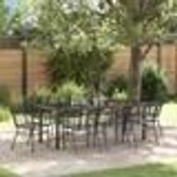 vidaXL Ensemble de salle à manger de jardin - 9 pièces en poly rattan noir.