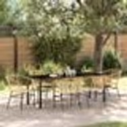vidaXL Ensemble de salle à manger de jardin , 7 pièces en poly rattan marron.