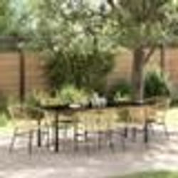 vidaXL Ensemble de salle à manger de jardin , 7 pièces en poly rattan marron.