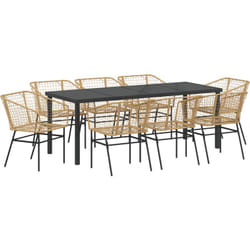 Vidaxl - Set de repas de jardin de 9 pièces marron en poly rotin