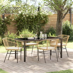 Vidaxl - Set de salle à manger de jardin 5 pièces avec coussins marron poly rotin