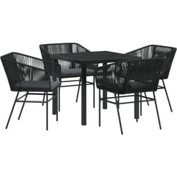 Vidaxl - Set de salle à manger de jardin 5 pièces avec coussins noirs en poly rotin