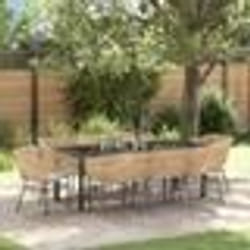 vidaXL Ensemble de jardin de 9 pièces avec coussins en poly rotin brun
