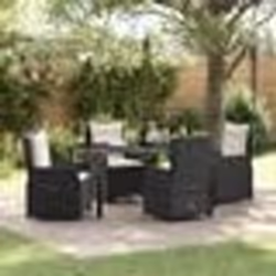 vidaXL Ensemble de salle à manger de jardin 5 pièces Noir en poly rotin