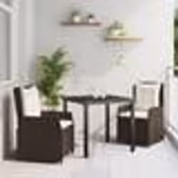 vidaXL Ensemble de salle à manger de jardin 3 pièces marron en poly rotin