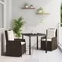 vidaXL Ensemble de salle à manger de jardin 3 pièces marron en poly rotin