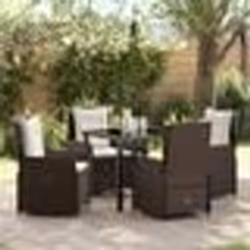 vidaXL Ensemble de Salle à Manger de Jardin 5 Pièces Marron en Poly Rattan