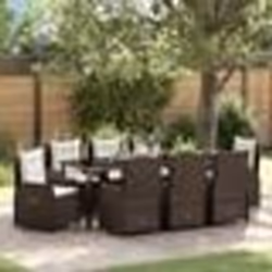 vidaXL Ensemble de salle à manger de jardin 9 pièces marron en poly rattan