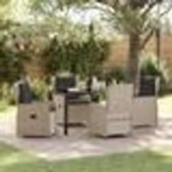 vidaXL Ensemble de salle à manger de jardin 5 pièces en rattan synthétique gris clair