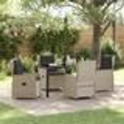 vidaXL Ensemble de salle à manger de jardin 5 pièces en rattan synthétique gris clair