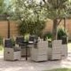 vidaXL Set de salle à manger de jardin 7 pièces gris clair en poly rattan