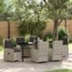 vidaXL Ensemble de Salle à Manger de Jardin 7 Pièces Gris Clair en Rattan Synthétique