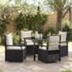 vidaXL Ensemble de repas de jardin - 5 pièces en poly rattan noir