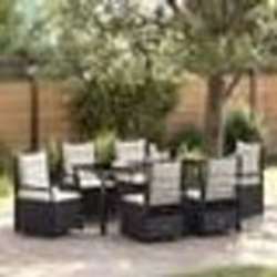 vidaXL Ensemble de salle à manger de jardin 7 pièces en poly rattan noir