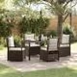 vidaXL Ensemble de salle à manger de jardin 5 pièces en poly rotin marron