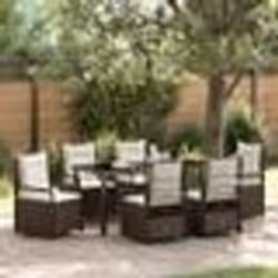 vidaXL Ensemble de salle à manger de jardin de 7 pièces en poly rattan marron