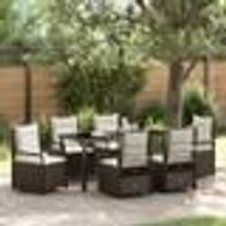 vidaXL Ensemble de salle à manger de jardin de 7 pièces en poly rattan marron
